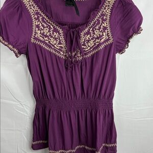 plum embroidered babydoll shirt Mine S